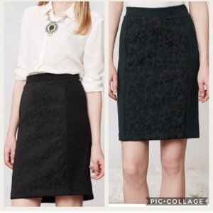 Anthro Moulinette Soeurs Black Piana Pencil Skirt